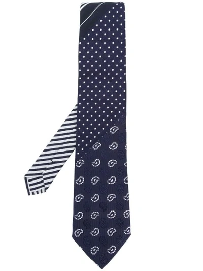 Etro Multi-pattern Tie In Blue