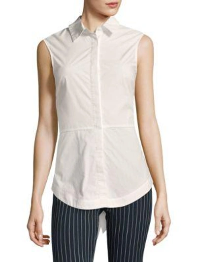 Derek Lam Poplin Cotton Button-down Shirt In Soft White