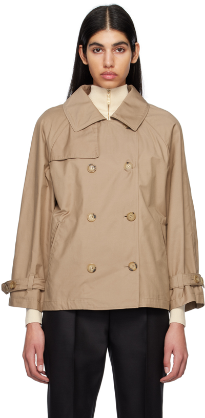 Max Mara Btrench Water Resistant Short Jacket In Beige