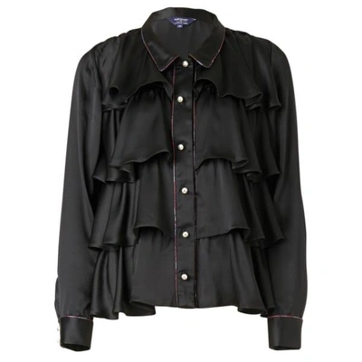 Supersweet X Moumi Black Silk Tiered Shirt