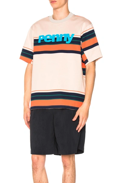 Kolor Penny T-shirt In Neutrals,stripes