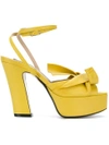 N°21 Nº21 Abstract Bow Platform Sandals - Yellow