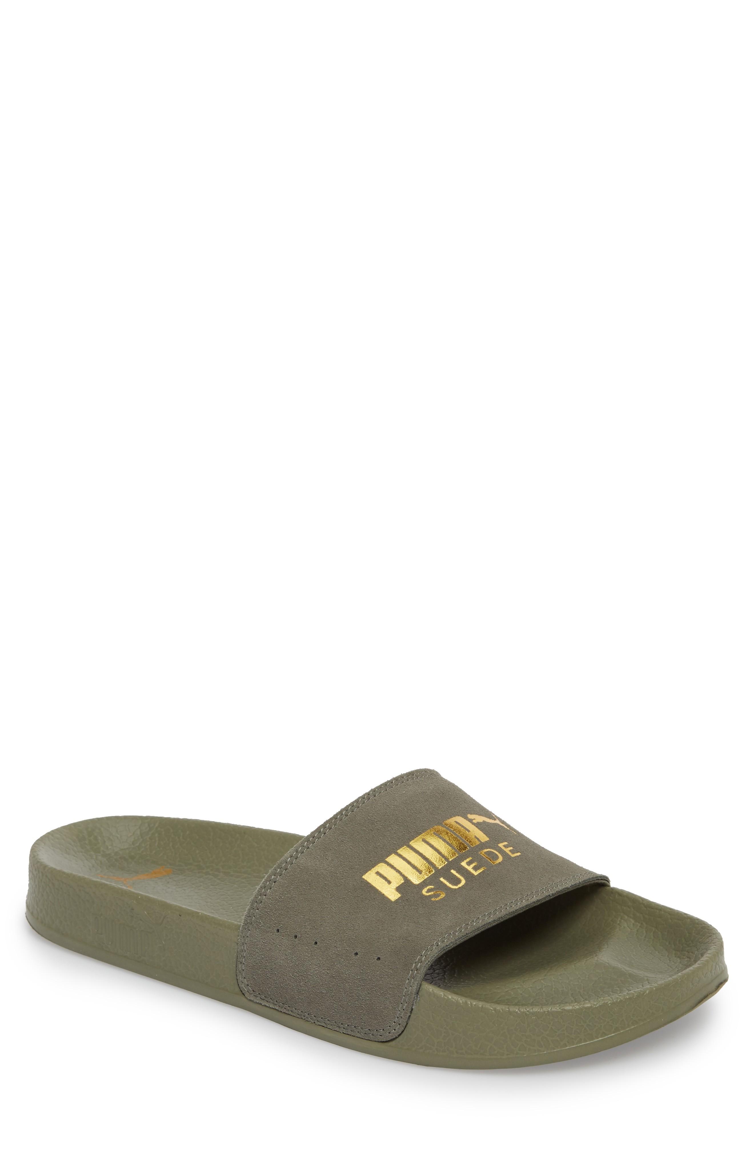 puma leadcat suede slides