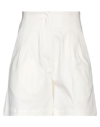 L'autre Chose L' Autre Chose Woman Shorts & Bermuda Shorts Ivory Size 2 Cotton, Elastane In White
