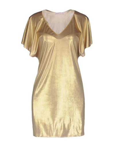 Pin Up Stars Short Dress In Gold