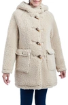 Lucky Brand Teddy Toggle Front Coat In Buttermilk