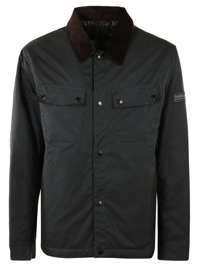 Barbour Tourer Logo Patch Buttoned Jacket In Blue