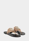 Versace Palazzo Flat Thong Sandals In Brown