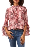 Vince Camuto Snake Print Blouse In Pink