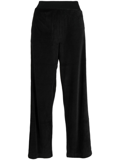 Polo Ralph Lauren Wide-leg Velvet Jersey Sweatpants In Polo Black