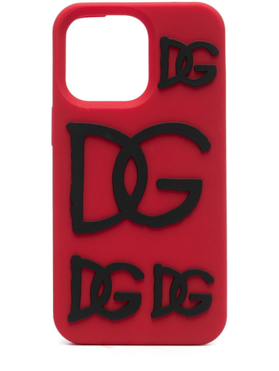 Dolce & Gabbana 3d-logo Iphone 13 Pro Case In Red