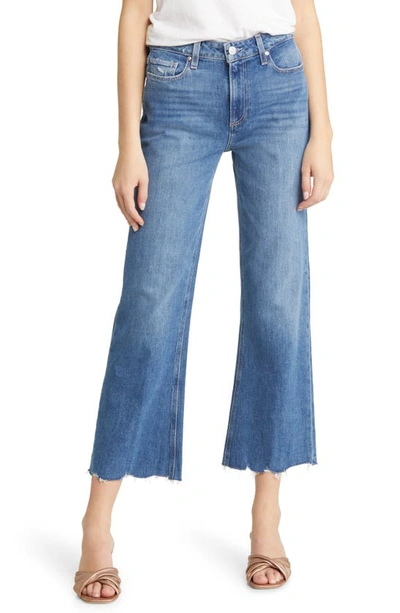 Paige Leenah Wide Leg Ankle Jeans In Blue
