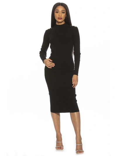 Alexia Admor Sonya Ribbed Long Sleeve Dress In Black | ModeSens