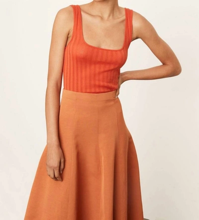 Vince Wide Rib Square Neck Tank In Burnt Orchid In Multi