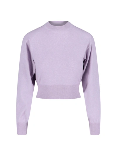 Art Essay Lilac Cashmere Crew Neck Sweater In Pink
