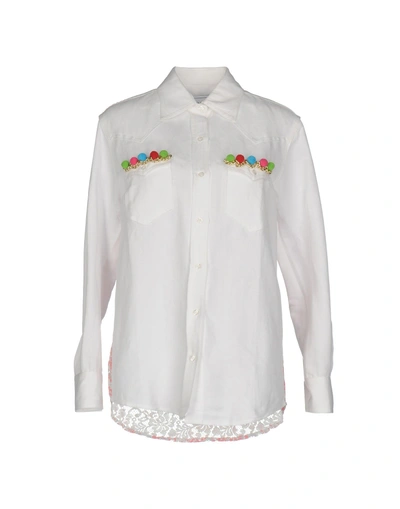 Forte Couture Solid Color Shirts & Blouses In White