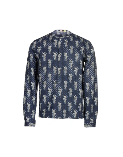 Msgm Shirts In Dark Blue