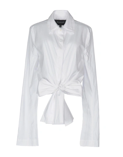 Paper London Solid Color Shirts & Blouses In White