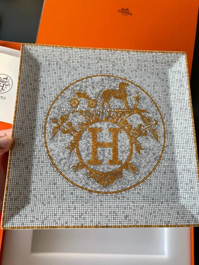 Pre-owned Hermes Super Limited  H Logo Mosaique Plate In Multicolor