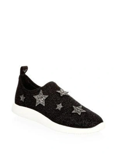 Giuseppe Zanotti Embellished Slip-on Sneakers In Black