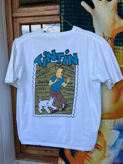 Pre-owned Cartoon Network X Movie Vintage The Adventure Of Tintin T-shirt  In White | ModeSens