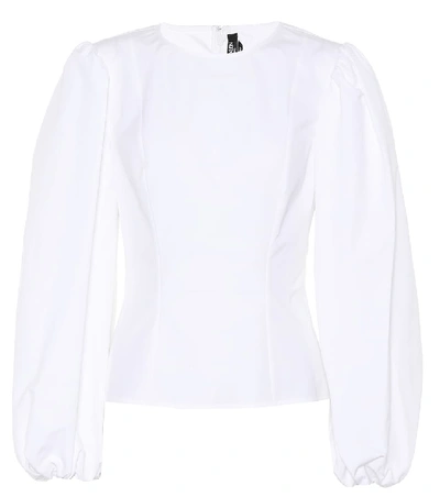Calvin Klein 205w39nyc Balloon Sleeve Cotton Top In White