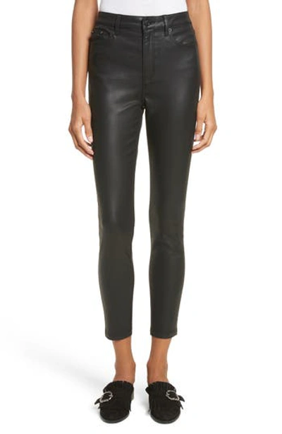 The Kooples Franky Mid-rise Faux Leather Pants In Black