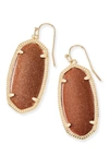 Kendra Scott Elle Filigree Drop Earrings In Goldstone/ Gold