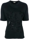 Fendi Embroidered T-shirt In Black