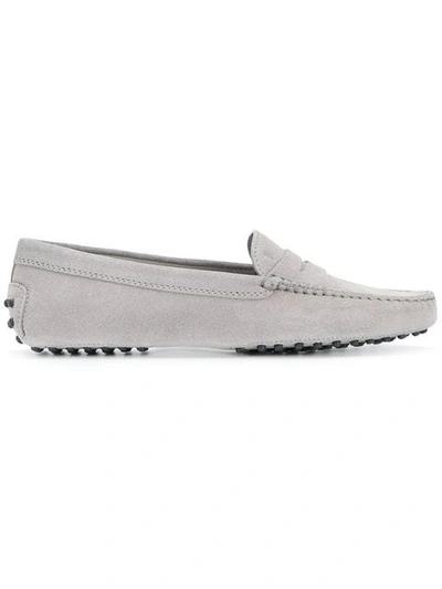 Tod's Glitter Gommini Moccasino Loafer In Grey