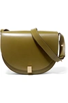 Victoria Beckham Half Moon Box Leather Shoulder Bag In Army Green