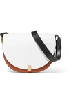 Victoria Beckham Half Moon Box Color-block Leather Shoulder Bag In White