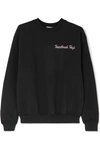 Double Trouble Gang Heartbreak High Embroidered Cotton-blend Jersey Sweatshirt In Black
