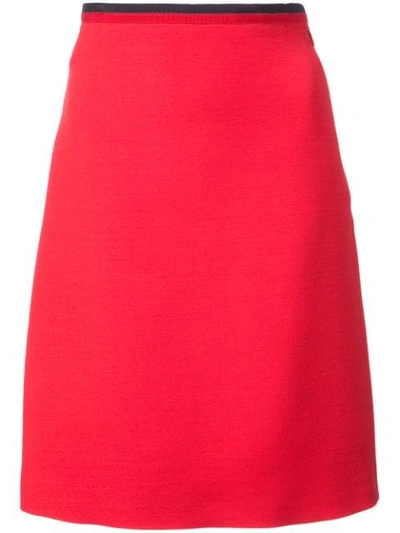 Gucci Silk And Wool-blend Mini Skirt In Red