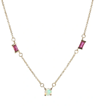 Aliita Opalo + Ruby 9kt Gold Necklace