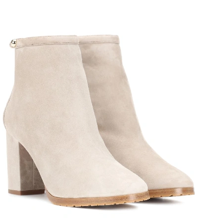Aquazzura Suede Ankle Boots In Beige