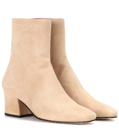 Dorateymur Sybil Suede Ankle Boots In Beige