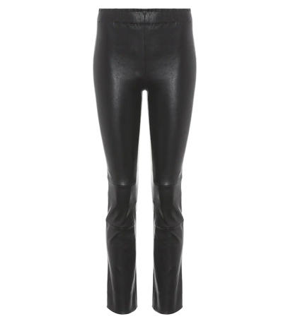 Stouls Maria Rosa Cropped Leather Trousers In Black