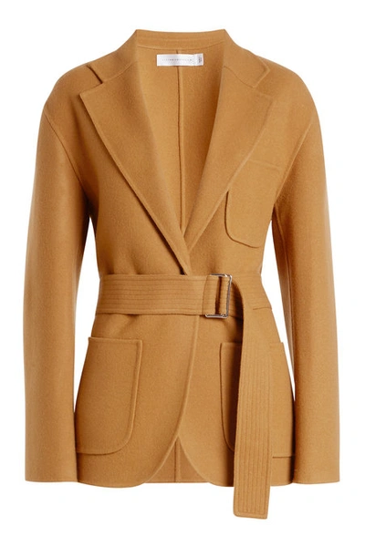 Victoria Beckham Wool Jacket With Cashmere In Brown