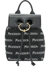 Jw Anderson Pierce Mini Embroidered Canvas And Leather Backpack In Black