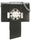 Prada Crystal Embellished Shoulder Bag - Black