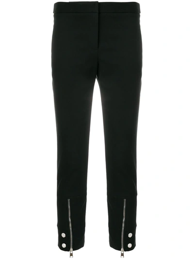 Alexander Mcqueen Mid-rise Cotton-blend Cropped Trousers In 1000 Black