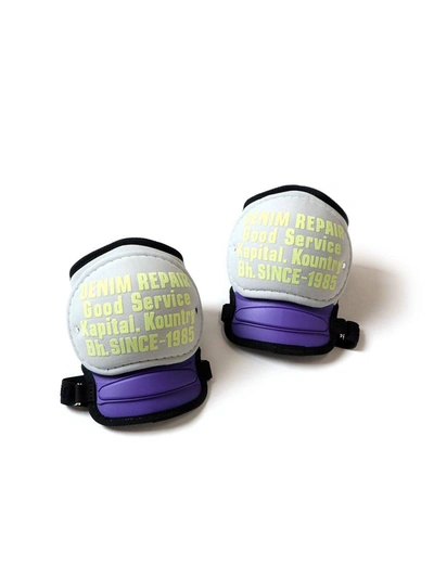 Pre-owned Kapital Denim Repair Skate Knee-pads In Gray/purple
