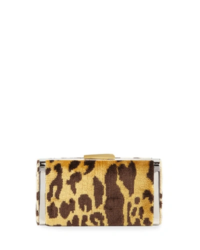 Hayward Venetian Leopard Brocade Slim Box Clutch Bag