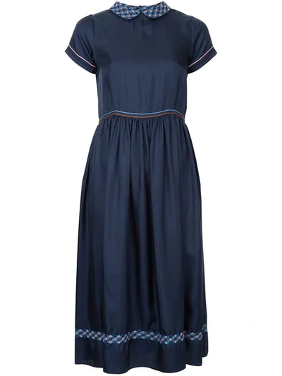 Jupe By Jackie Gathered Waist Dress In Blue