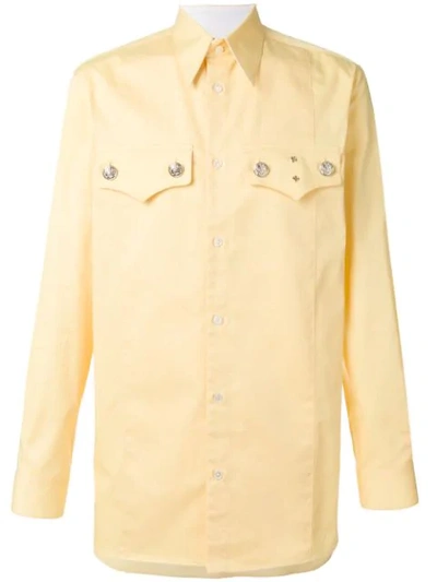 Calvin Klein 205w39nyc Straight Fit Saloon Shirt In Yellow