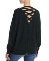 Aqua Cashmere Lace Up Back Sweater - 100% Exclusive In Army