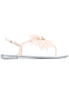 Giuseppe Zanotti Annemarie Pink Patent Leather Flat Sandals W-flower