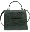 Nancy Gonzalez Medium Lily Genuine Crocodile Crossbody Bag - Green In Kelly Green Shiny