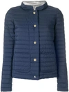 Herno Cropped Quilted Jacket In Blue